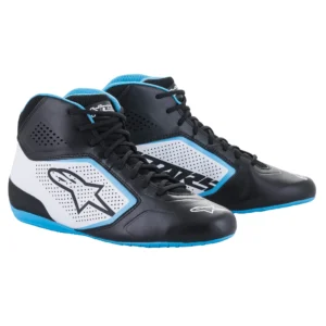 ALPINESTARS TECH-1 K START V2 SHOES - Black/White/Light Blue