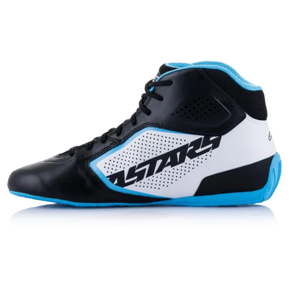 ALPINESTARS TECH-1 K START V2 SHOES - Black/White/Light Blue - Image 3