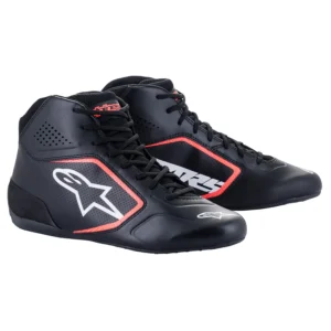 ALPINESTARS TECH-1 K START V2 SHOES - Black/White/Red Fluo